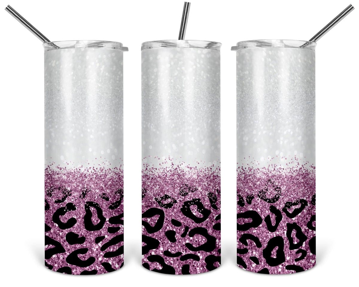 20oz Leopard & Glitter Tumbler
