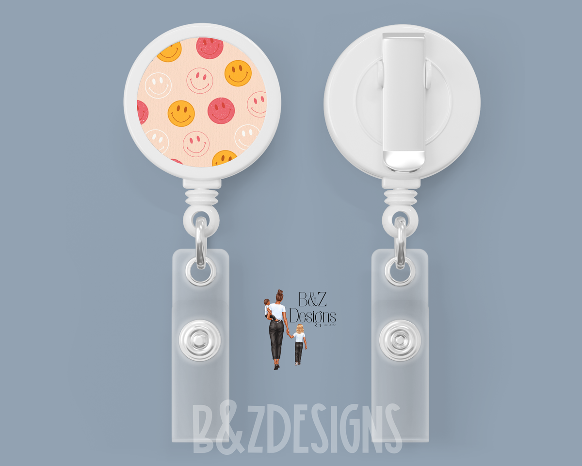 Smileys Retractable Badge Reel