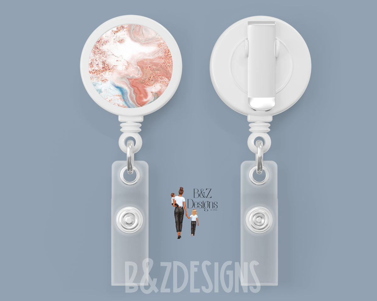 Marble (6 options) Retractable Badge Reel