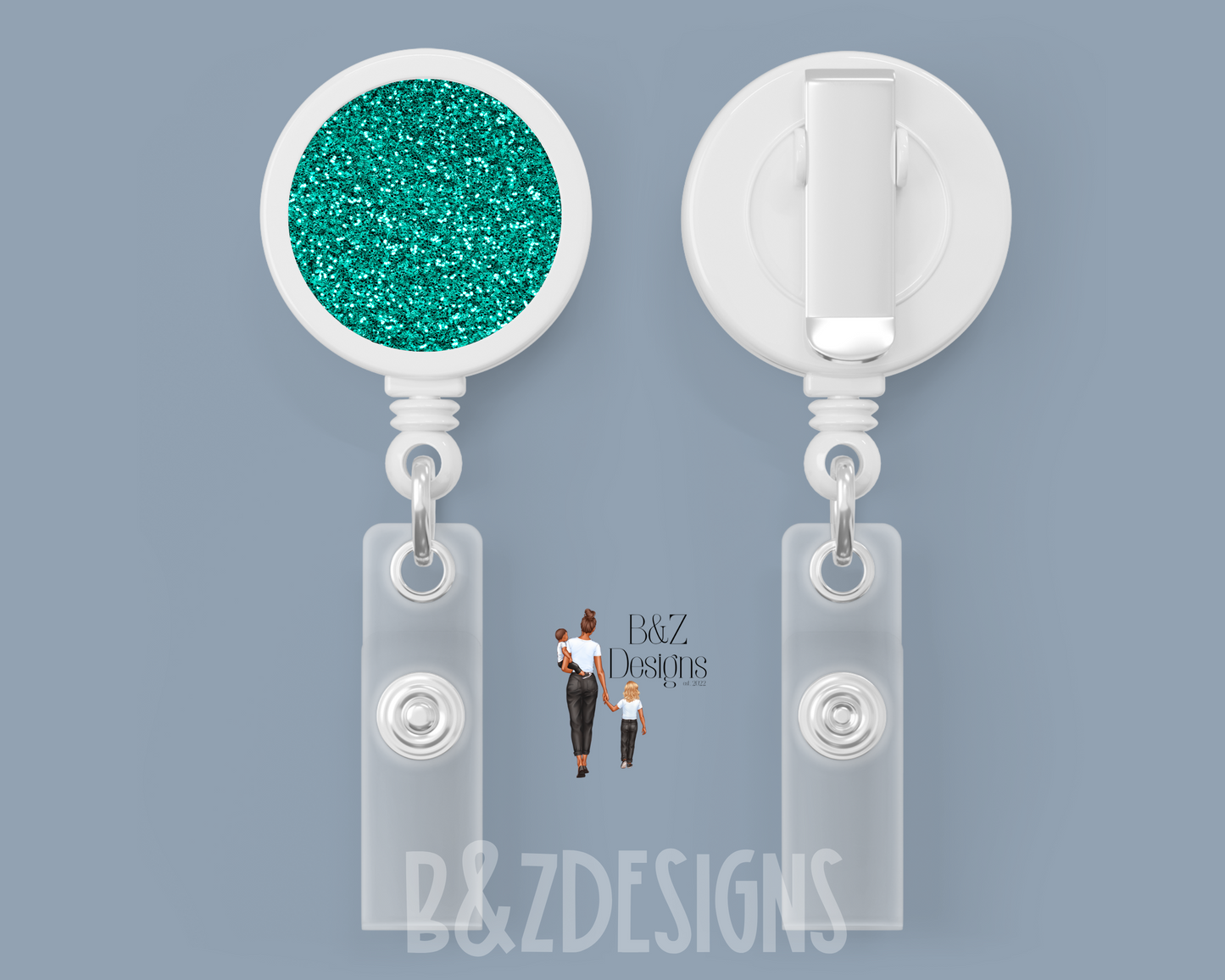 Glitter (6 Options) Retractable Badge Reel