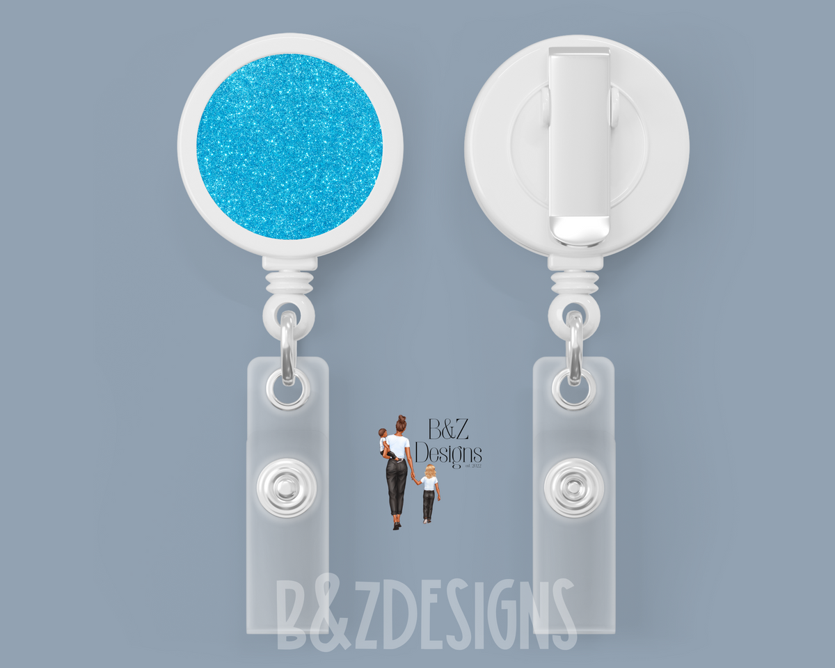 Glitter (6 Options) Retractable Badge Reel