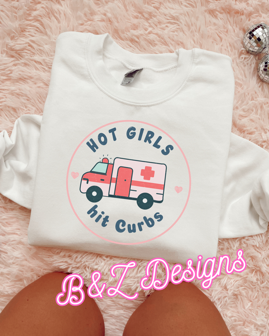 Hot Girls Hit Curbs Ambulance