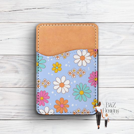 Retro Flowers Phone Card Holder