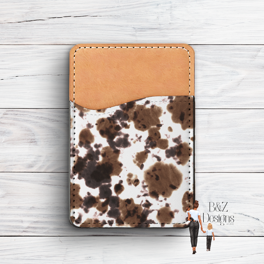 Cow Print Phone Card Holder