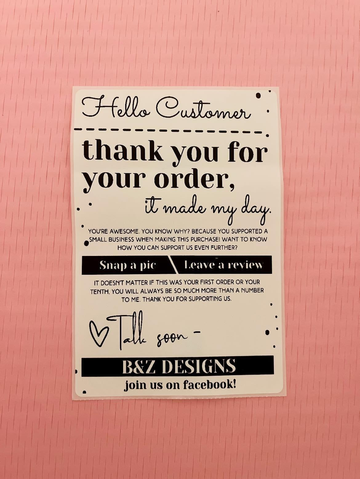 Hello Customer Big Labels