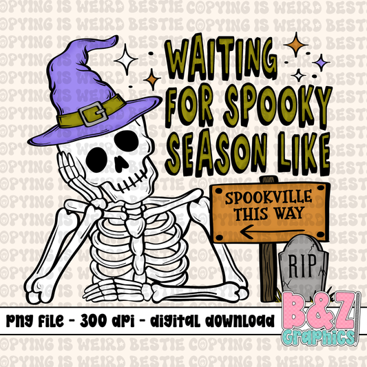 Waiting For Spooky Season Like PNG