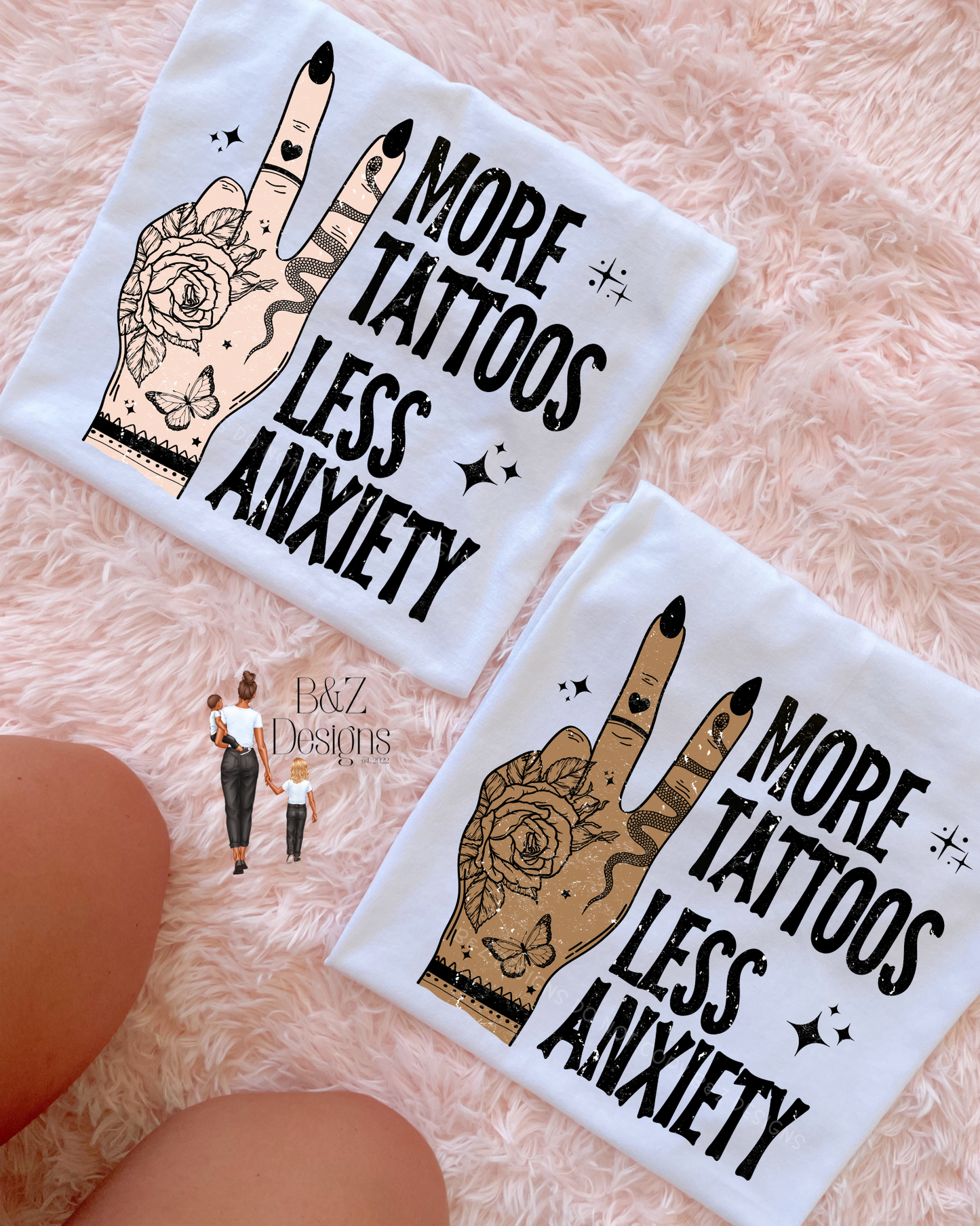 More Tattoos Less Anxiety (Light Skin Tone)