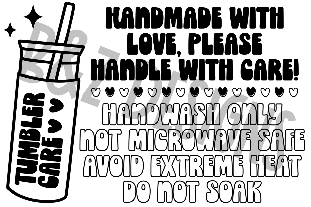 3x2 Tumbler Care Label Pack