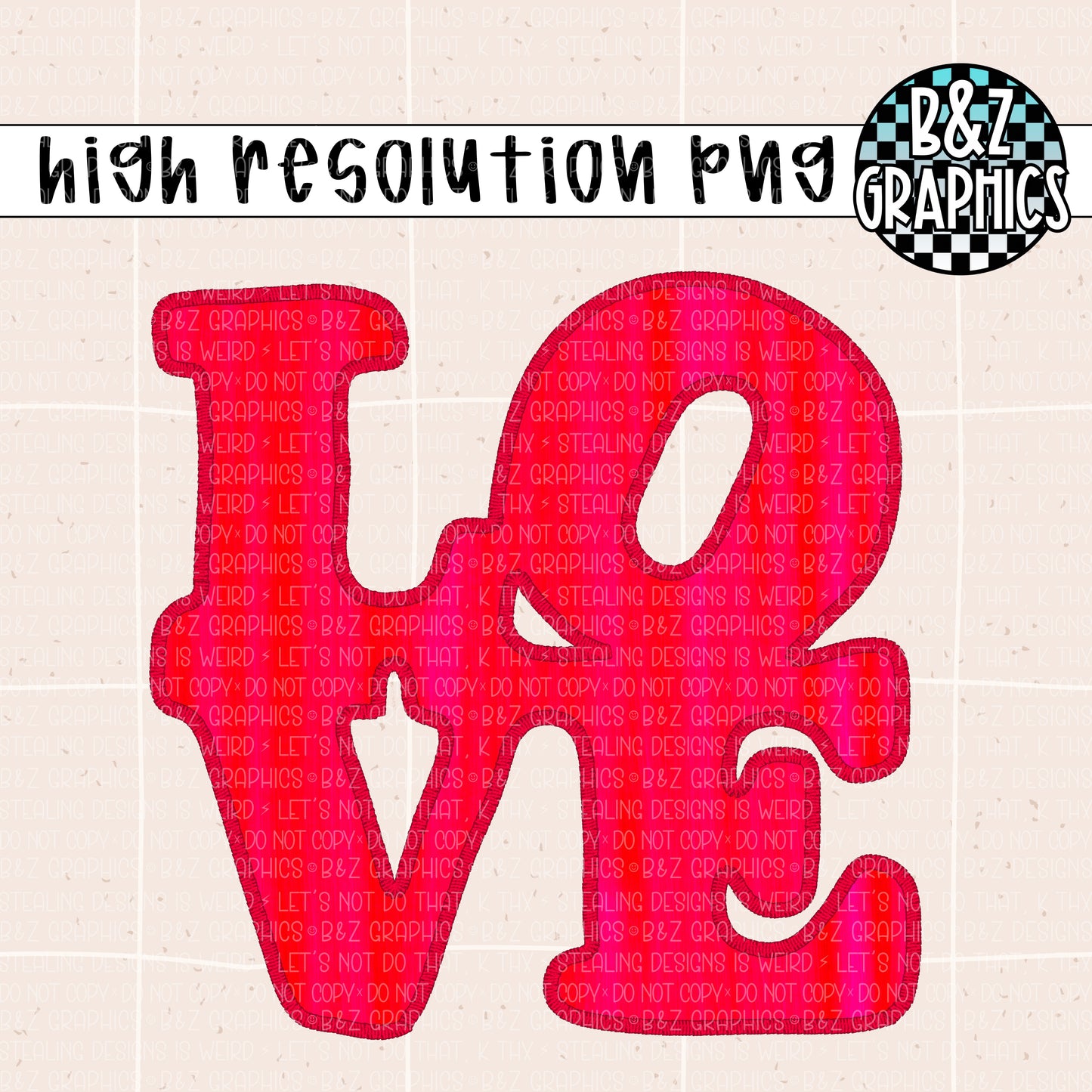 Embroidered Love PNG
