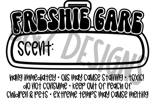 3x2 Freshie Care Label Pack