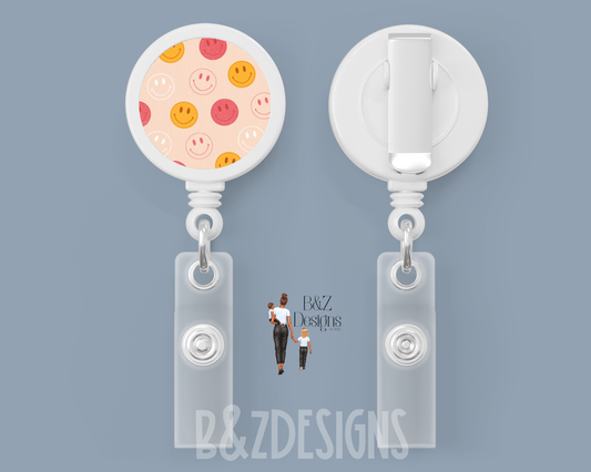 Smileys Retractable Badge Reel