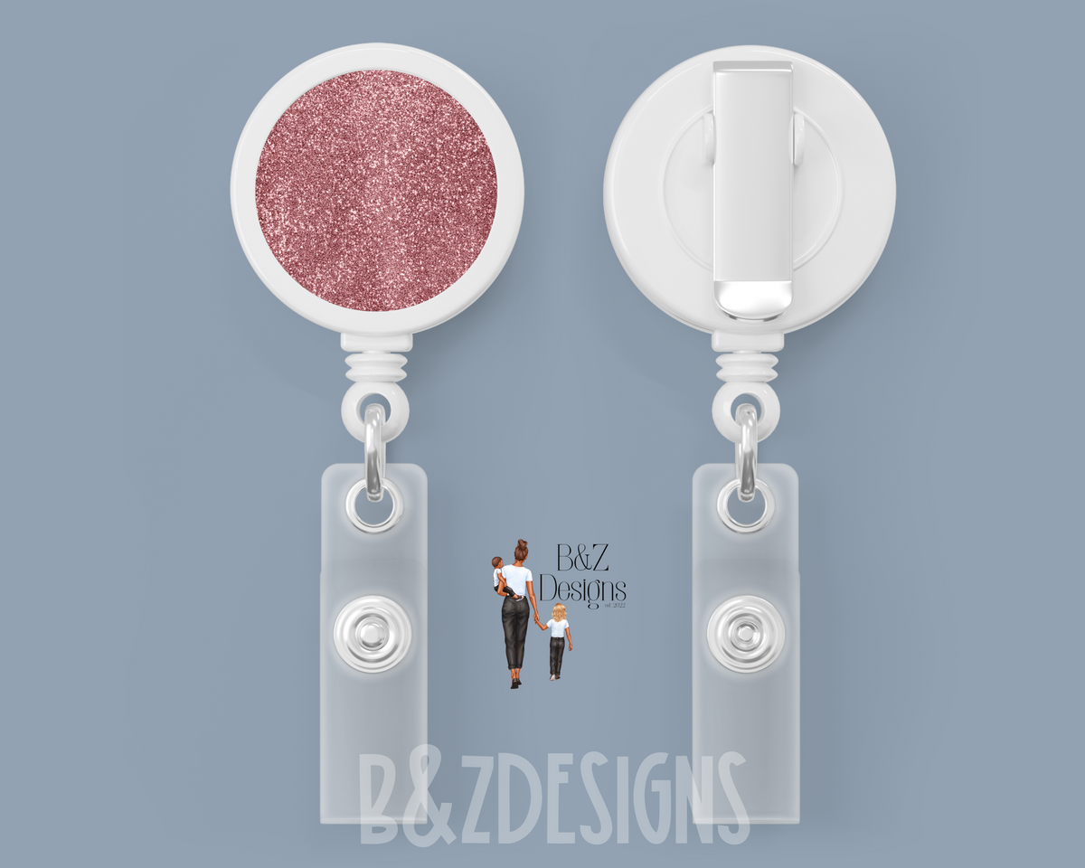 Glitter (6 Options) Retractable Badge Reel