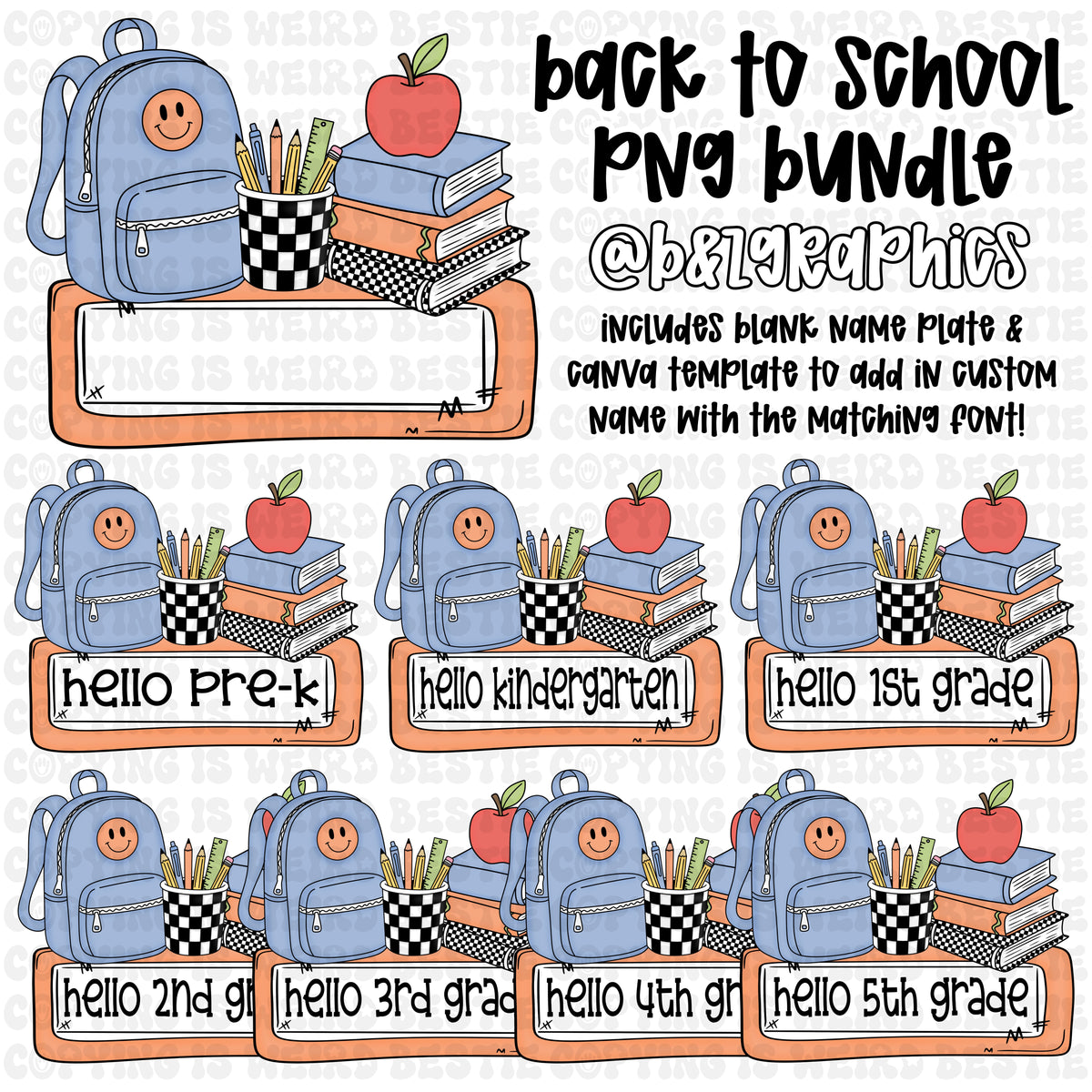 Boys BTS PNG Bundle & Template