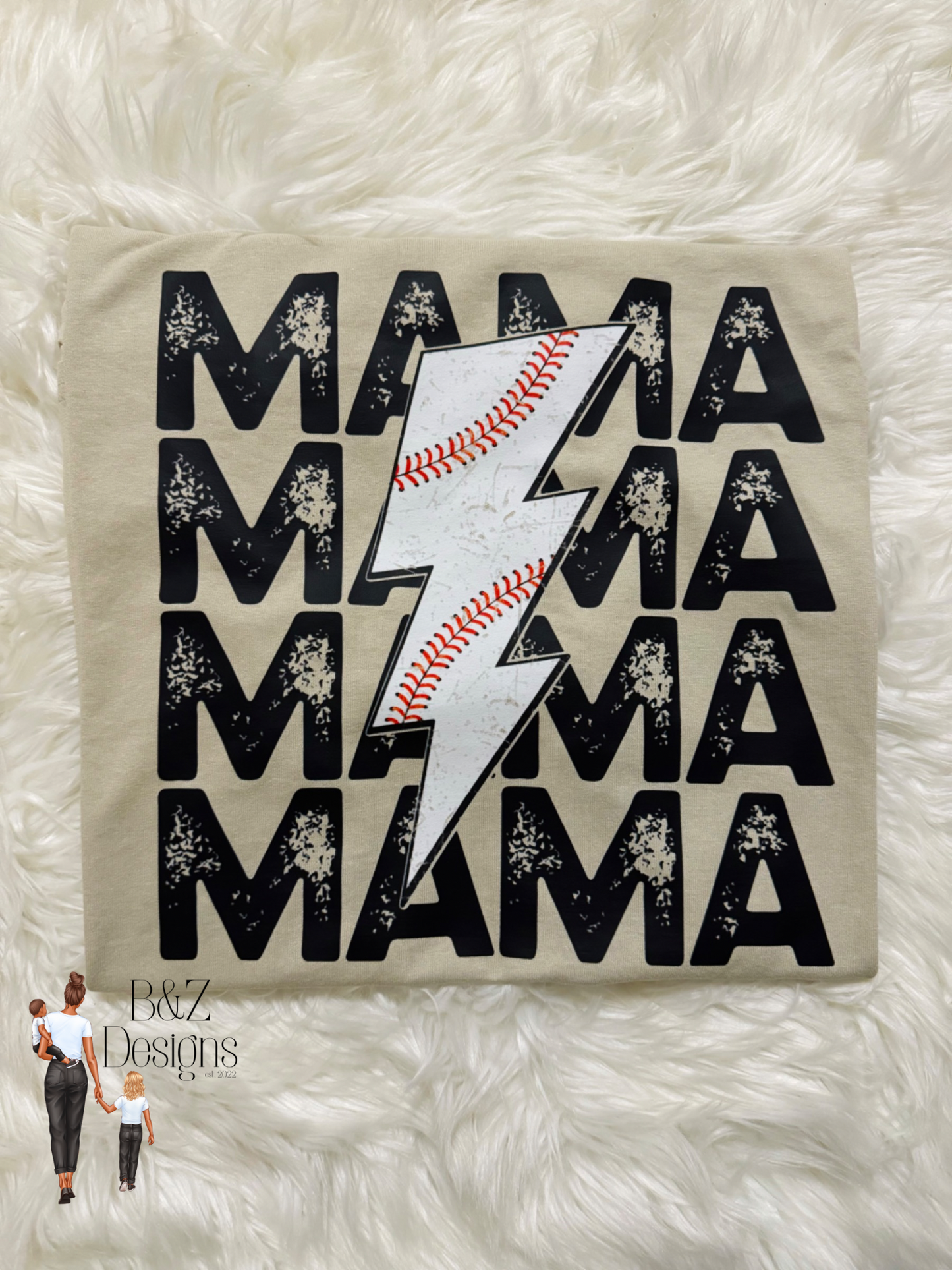 Baseball Mama Lightning Bolt