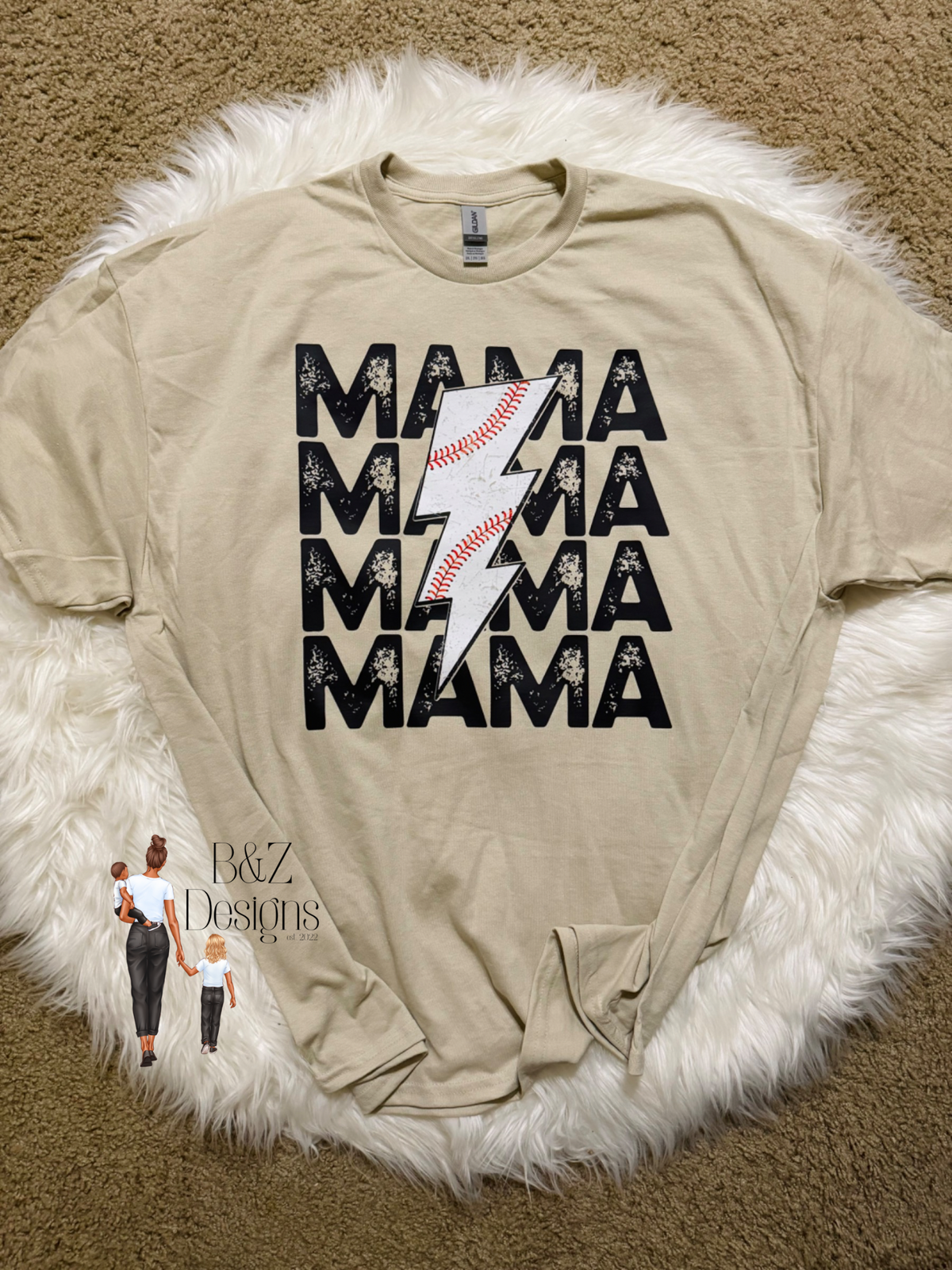 Baseball Mama Lightning Bolt