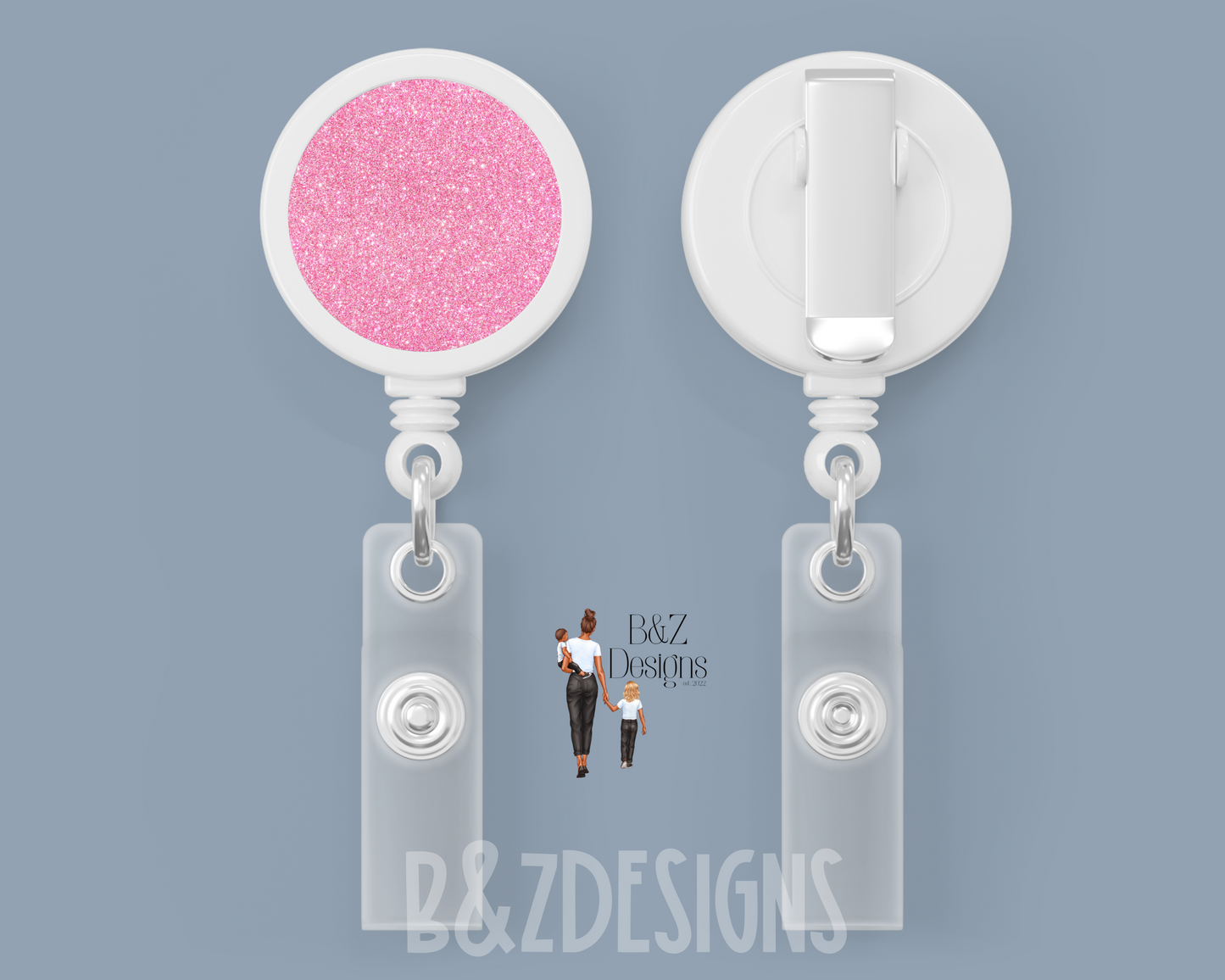 Glitter (6 Options) Retractable Badge Reel
