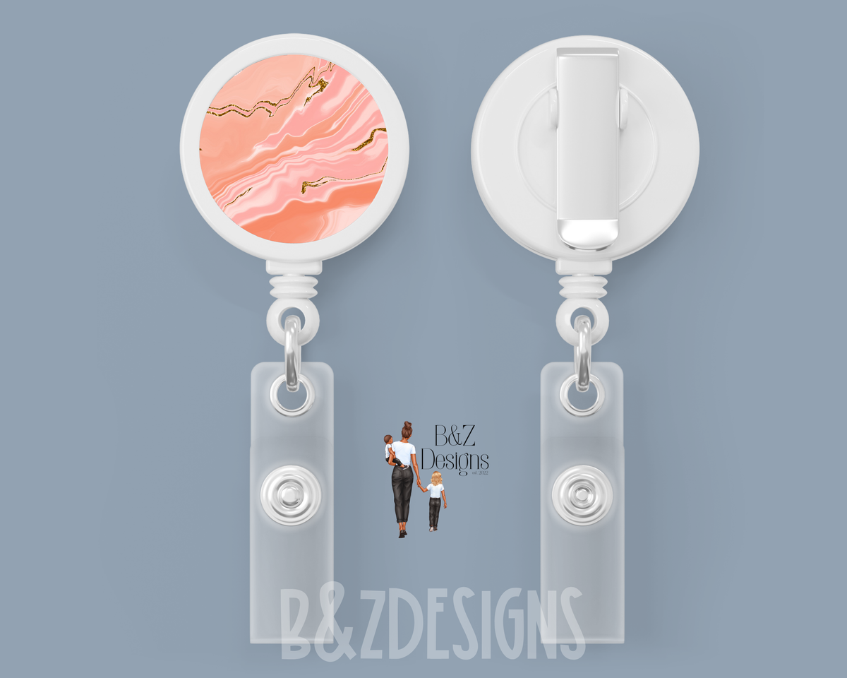 Marble (6 options) Retractable Badge Reel