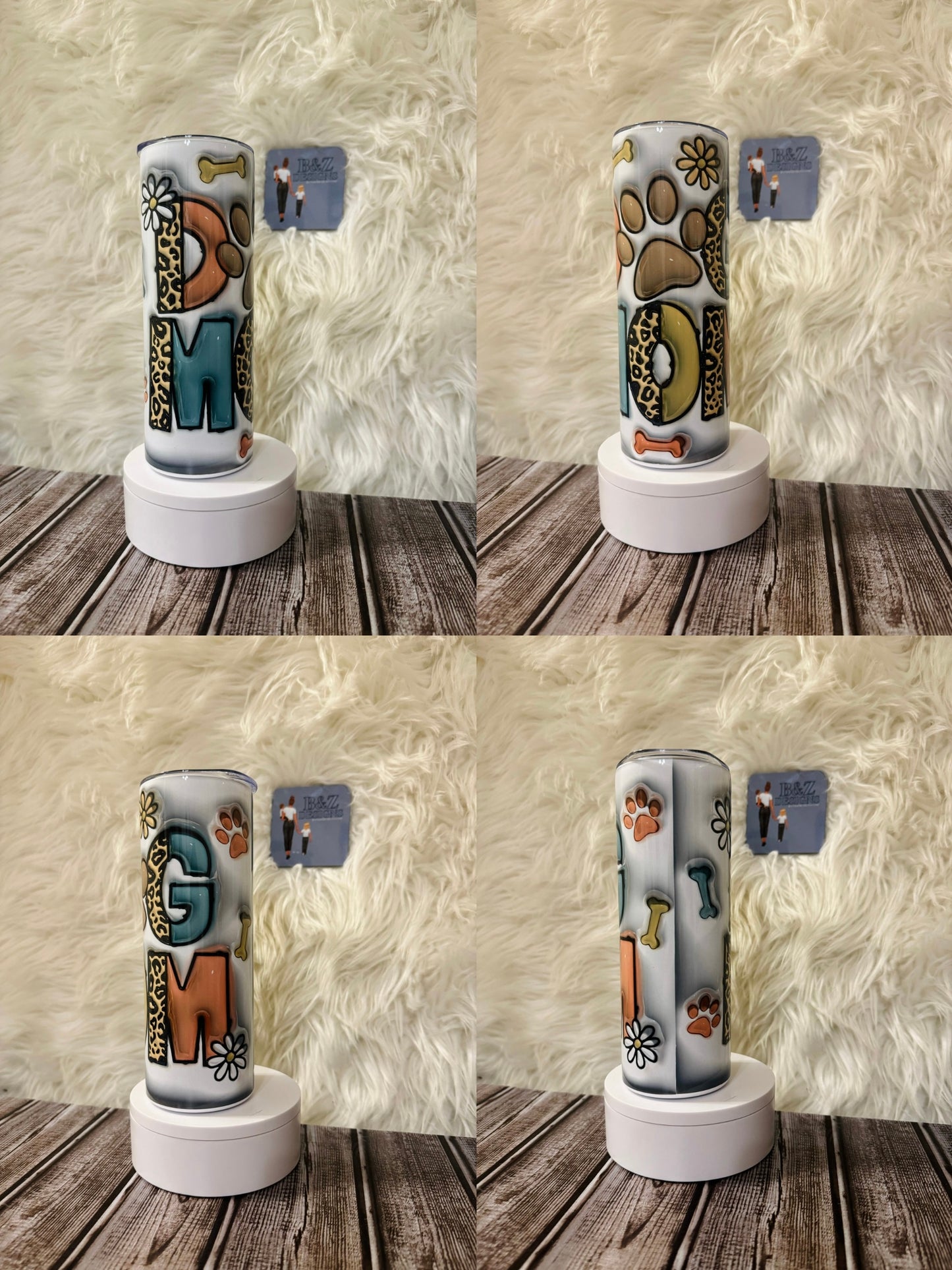 20oz 3D Dog Mom Tumbler