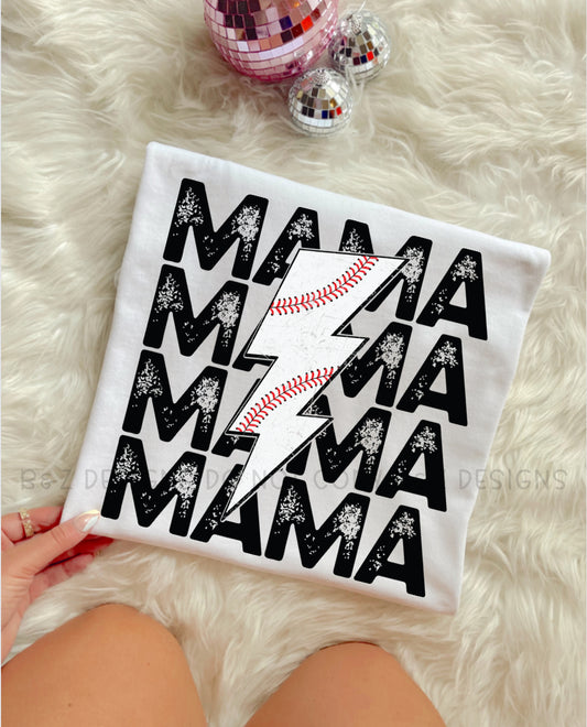 Baseball Mama Lightning Bolt