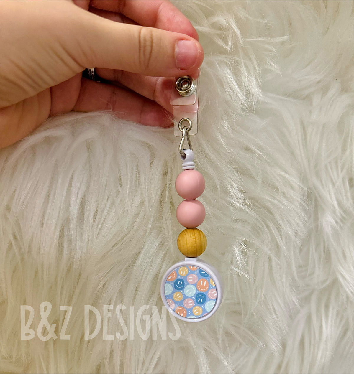 Retro Smileys Retractable Badge Reel