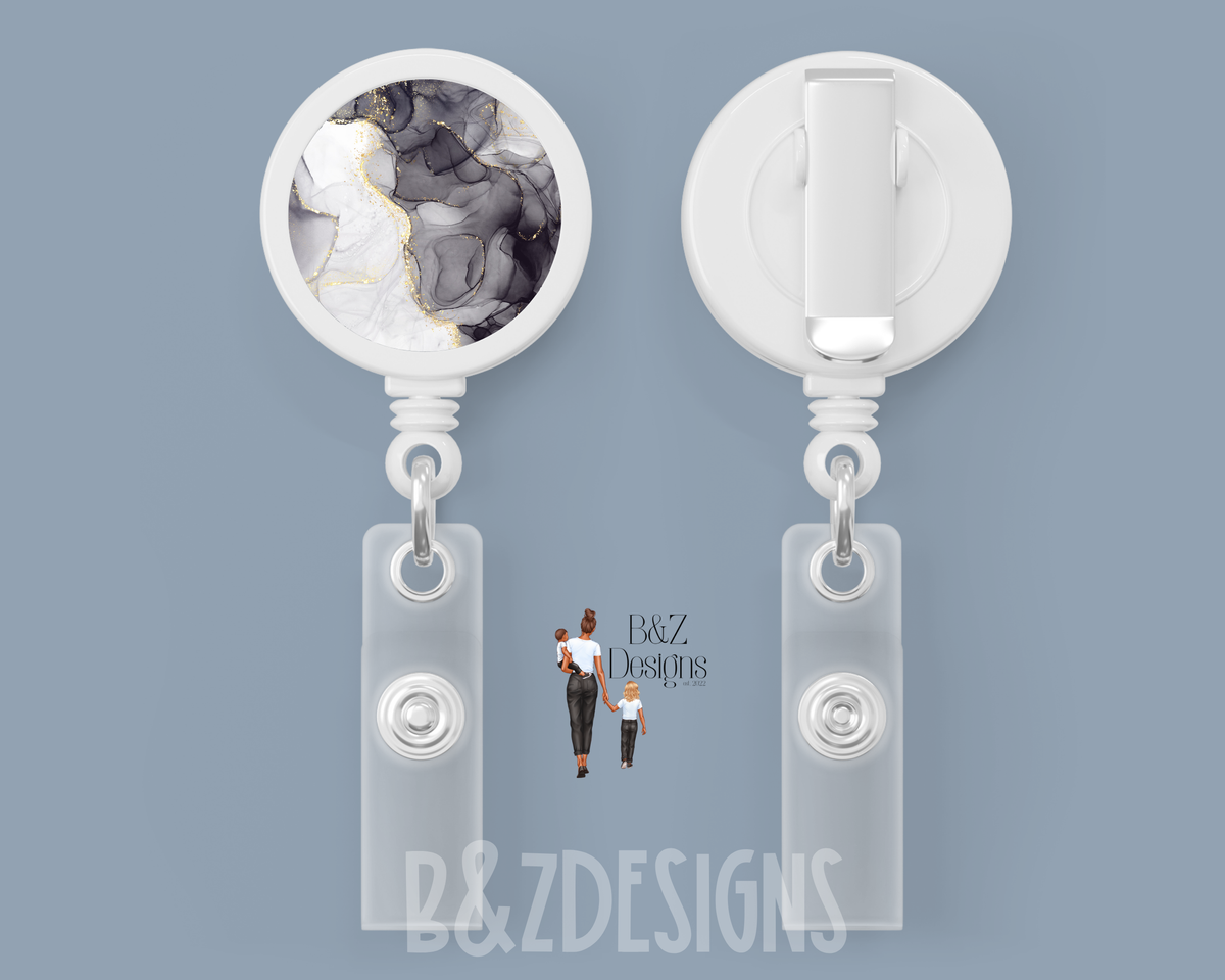 Marble (6 options) Retractable Badge Reel